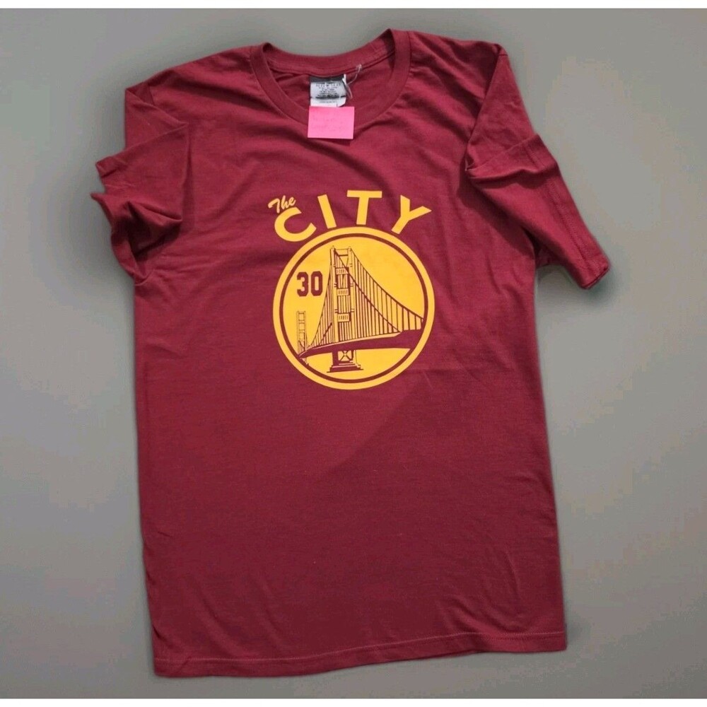 Golden State Warriors Stephen Curry #30 Maroon T Shirt NBA DUB Nation Size Small